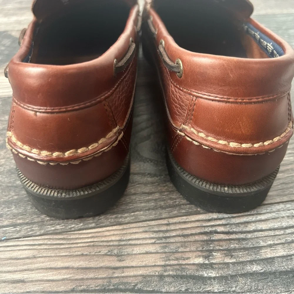 Dockers Men's Brown Leather Slip On Loafers Tassels Kiltie Size 13